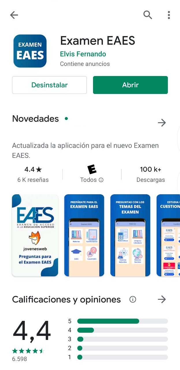 Aplicación Examen EAES